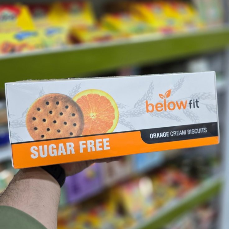 بیسکوییت کرمدار پرتقالی بدون قند بیسکوییت کرمدار پرتقالی بدون قند - Image 1