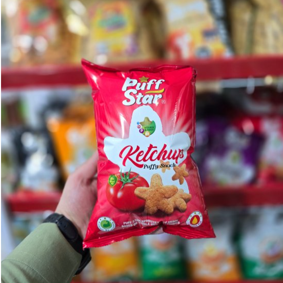 پفک اسنک سویق پفی چهارجوانه با طعم کچاپ پفک اسنک سویق پفی چهارجوانه با طعم کچاپ - Image 1